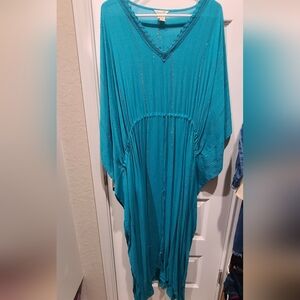 Vibrant Teal Kaftan Dress